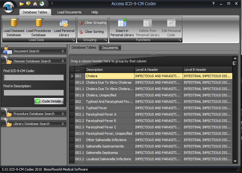 Access ICD-9-CM Coder Screenshot