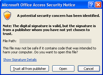 Security Warnings